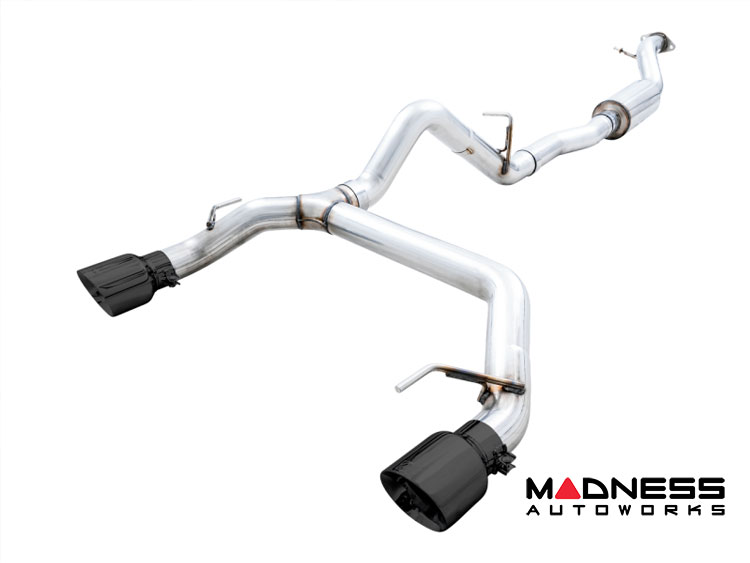 Ford Bronco Performance Exhaust System - Cat Back - Dual Rear Exit - AWE - Black Tips w/ Bash Guard